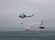 رزمایش امداد و نجات دریایی؛ اطفاء حریق تا رژه یگانهای در دریای کاسپین